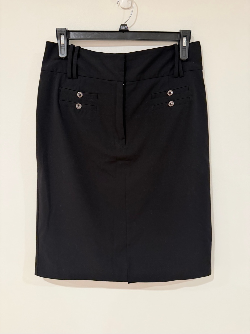 Worthington Black Pencil Skirt with Button-Trim Pockets